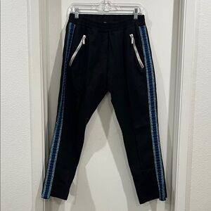 Rhude Black Traxedo Joggers with Blue Accents